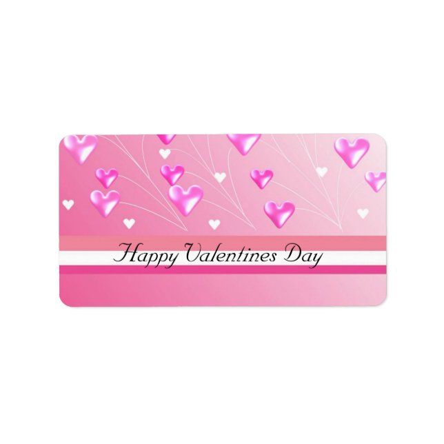 Schwebende rosa Herzklopfe Adressaufkleber (Vorne)