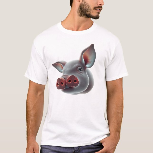 Schwebende Schweinekunst T-Shirt (Vorderseite)