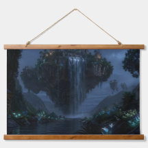 Schwebende Wasserfall-Insel-Tapete