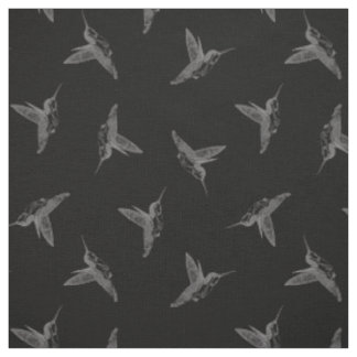 Schwebender Kolibri-Schwarzes geworfener Druck Stoff