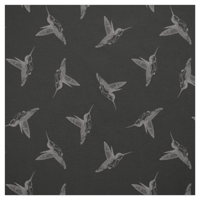 Schwebender Kolibri-Schwarzes geworfener Druck Stoff (Muster)