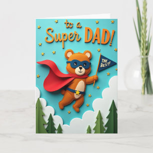 Schwebender Super-Papa Fühlte Kunstkarte Karte