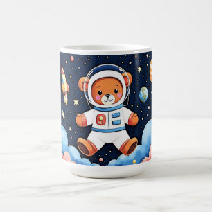 Schwebender Teddy-Astronaut Kaffeetasse