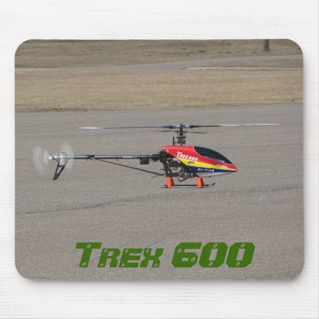 Schwebender Trex 600 RC Hubschrauber Mousepad (Vorne)