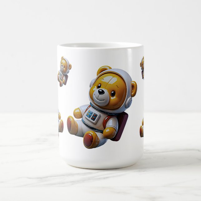 Schwebender Weltraum-Teddy Kaffeetasse (Mittel)