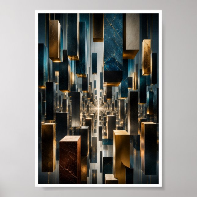 Schwebendes Monolith-Infinity-Wandkunstwerk Poster (Vorne)