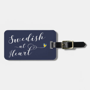 Schwede an der Herz-Gepäckanhänger-Schablone, Gepäckanhänger