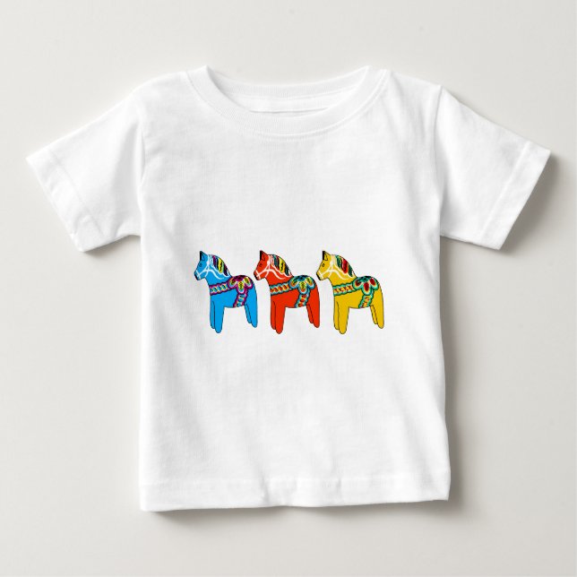 Schwede Dala Pferde Baby T-shirt (Vorderseite)