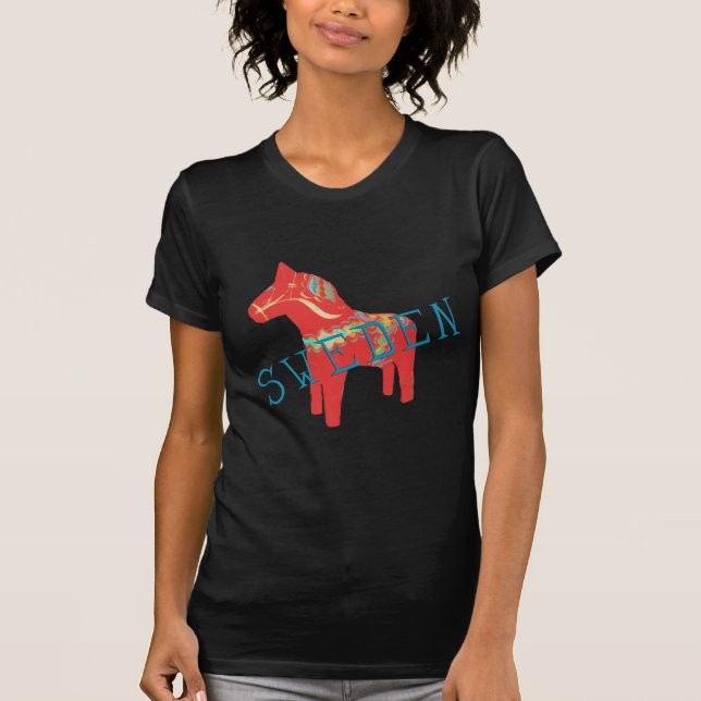 Schwede Dala Pferdegeschenke u. -grüße T-Shirt (Vorderseite)