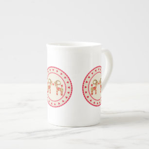 Schwede Julbok Stroh-Ziege mit Herzen Prozellantasse