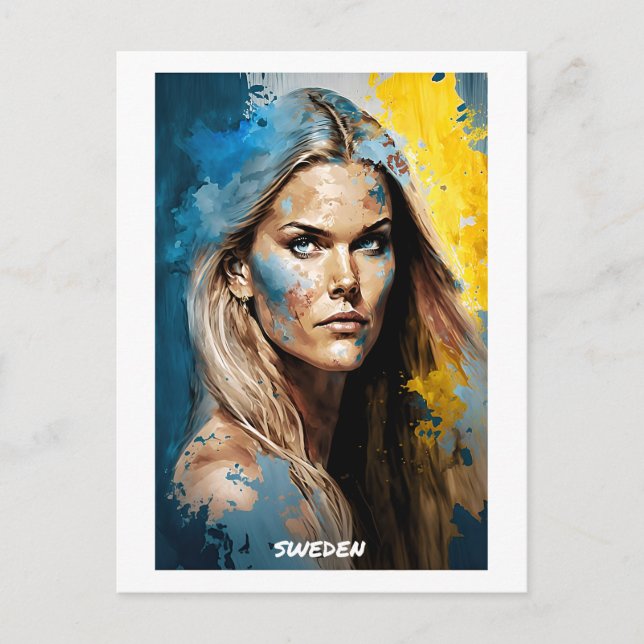 Schweden Abstrakt Portrait Postcard - Welt der Fra Postkarte (Vorderseite)