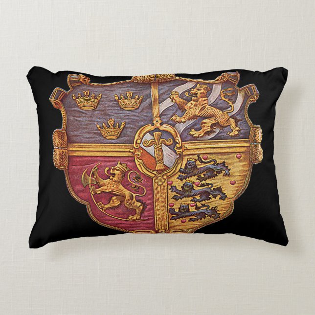 Schweden Antike Wappen Zierkissen (Vorderseite)