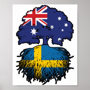 Schweden Australien Tree Roots Poster