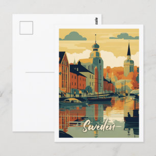 Schweden Berühmter Vintage Travel Place Postkarte