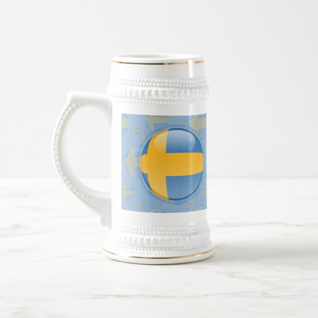 Schweden-Blasen-Flagge Bierglas (Links)