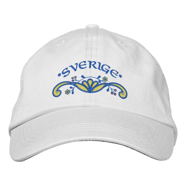 Schweden Blüh Bestickte Baseballkappe (Vorderseite)