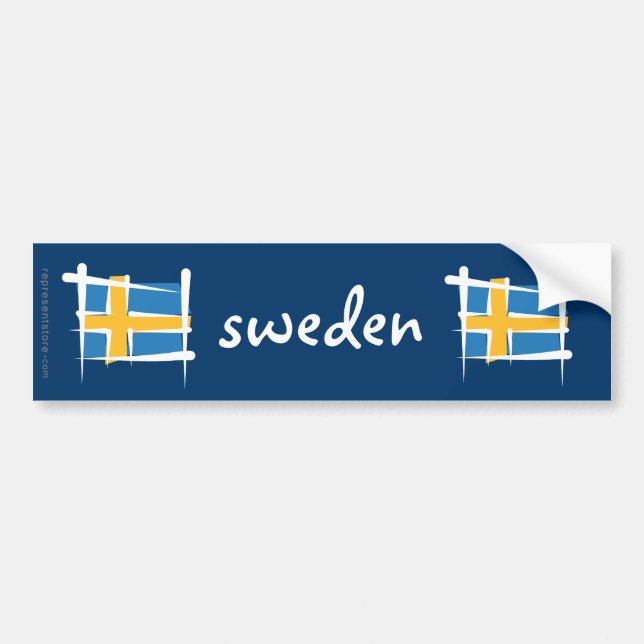 Schweden-Bürsten-Flagge Autoaufkleber (Vorne)