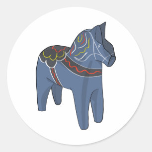 Schweden Dala Horse Dalecarlian Schwedisch Runder Aufkleber
