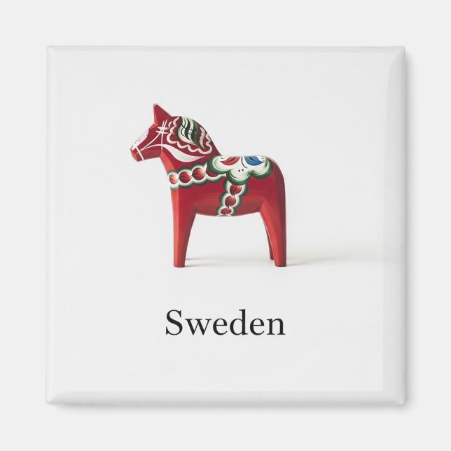 Schweden Dala Horse Schweden Reisen Magnet (Vorne)