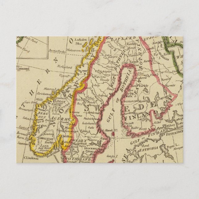 Schweden, Dänemark, Norwegen, Finnland, Island Postkarte (Vorderseite)
