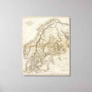 Schweden, Dänemark, Norwegen Leinwanddruck
