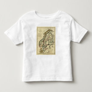 Schweden, Dänemark, Norwegen mit den Grenzen Kleinkind T-shirt