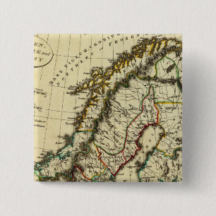 Schweden, Dänemark, Norwegen mit umrissenen Grenz Button