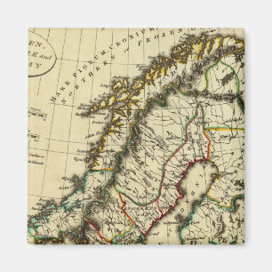 Schweden, Dänemark, Norwegen mit umrissenen Grenz Magnet