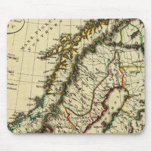 Schweden, Dänemark, Norwegen mit umrissenen Grenz Mousepad