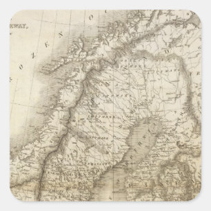 Schweden, Dänemark, Norwegen Quadratischer Aufkleber