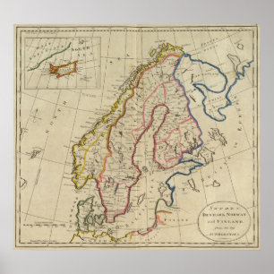 Schweden, Dänemark, Norwegen und Finnland 2 Poster