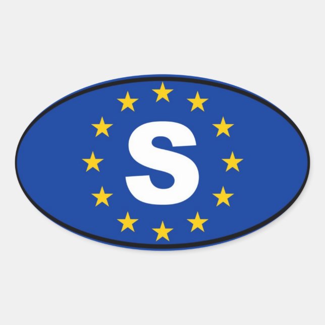 Schweden - Europäische Gewerkschaft Ovaler Aufkleber (Vorderseite)
