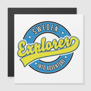 Schweden Explorer in das Abenteuer-Logo. Magnetkarte