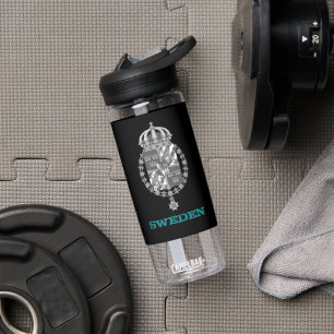 Schweden Fitness und schwedisches Wappen / Flagge Trinkflasche