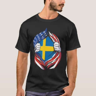Schweden Flag American Stolz auf mein schwedisches T-Shirt