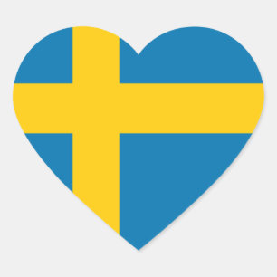 SCHWEDEN FLAG Herz-Aufkleber