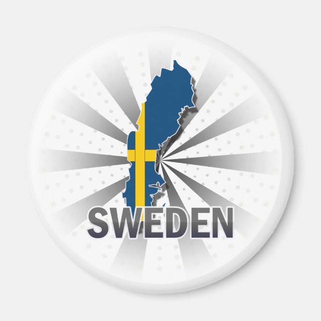 Schweden Flag Map 2.0 Magnet (Vorne)
