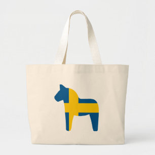 Schweden-Flagge Dala Pferd Jumbo Stoffbeutel