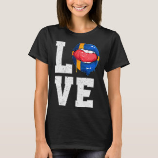 Schweden-Flagge Fußball-Fan Liebe Schwede T-Shirt 