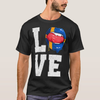 Schweden-Flagge Fußball-Fan Liebe Schwede T-Shirt 