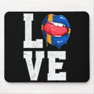 Schweden-Flagge Fußball-Fan Liebe Schwede T-Shirt Mousepad