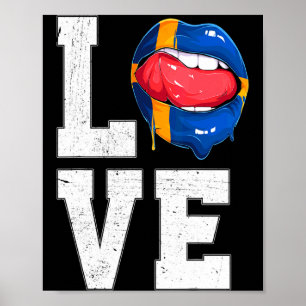 Schweden-Flagge Fußball-Fan Liebe Schwede T-Shirt Poster