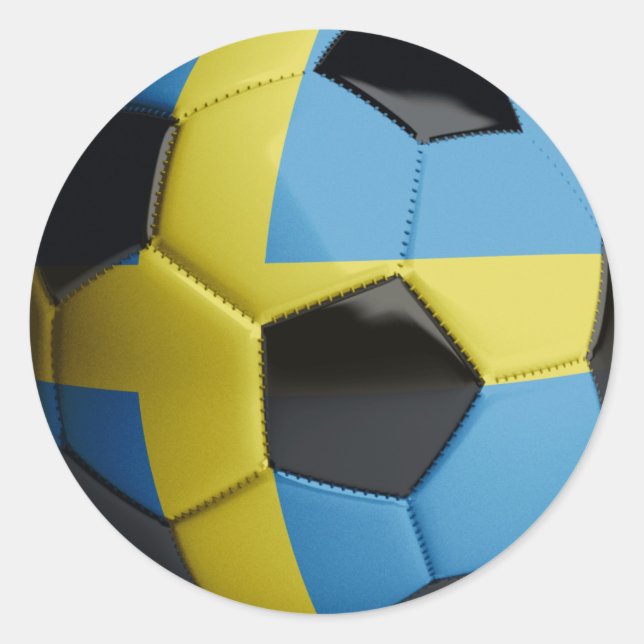 Schweden Flagge Fußball Runder Aufkleber (Vorderseite)