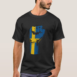 Schweden Flagge Handfist Schwedischer Stolz Sverig T-Shirt
