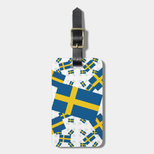 Schweden-Flagge in mehreren Ebenen anfordern Gepäckanhänger