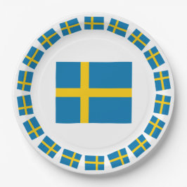 SCHWEDEN-FLAGGE PAPPTELLER