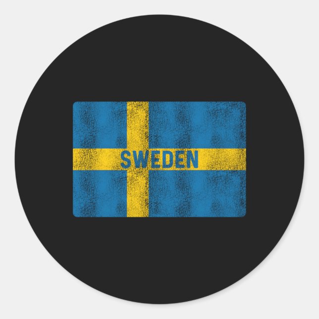 Schweden Flagge Schwedisch Runder Aufkleber (Vorderseite)