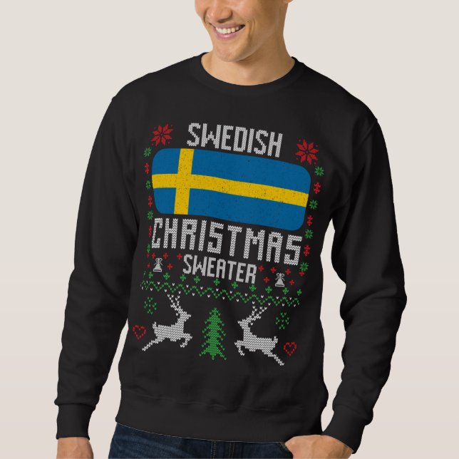 Schweden Flagge Schwedischer Weihnachtssüßer Sweatshirt (Vorderseite)