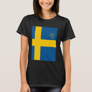 Schweden-Flagge Schwedisches Herz Stolzes Erbe Nat T-Shirt