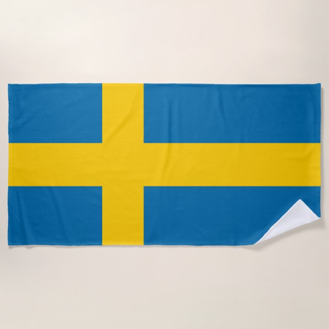 Schweden-Flagge Strandtuch (Vorderseite)